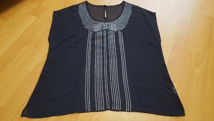 Modrá bluzka so strieborným prešívaním, xl