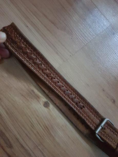 Kožený opasok-kožená časť 108,aj s prackou 110 cm, 