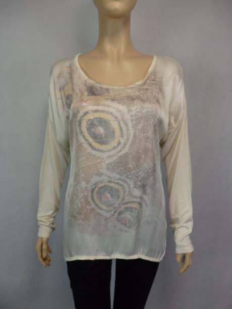 Luxusný maslový top s potlačou, s