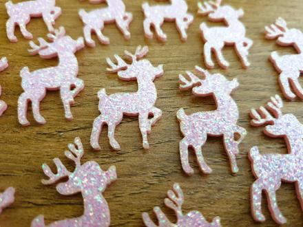 Aplikácia sobík - flitrový - ružový, 