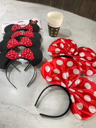 Minnie mouse party čelenky a poháre, 