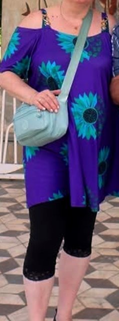 Letné minišaty/tunika, fialovo zelené, v. 2xl/3xl, xxl