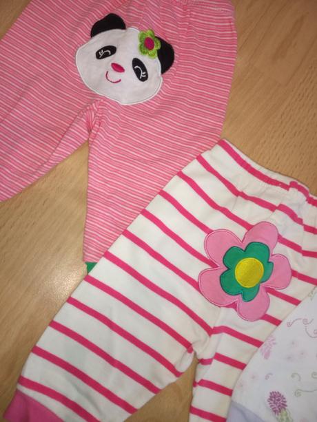 3x nohavice 3-6 mes., 50–62