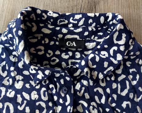 Modrobiele košeľové šaty, c&a,42
