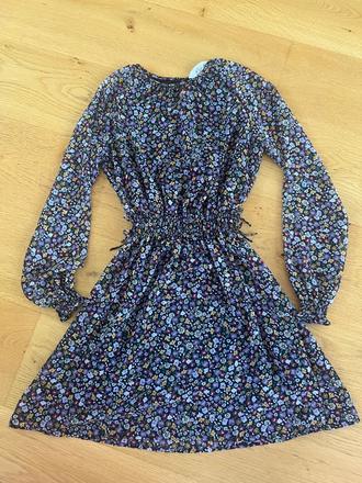 Dievcenske kvetinkove šifonove šaty, h&m,158