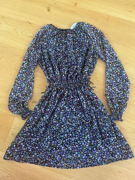 Dievcenske kvetinkove šifonove šaty, h&m,158