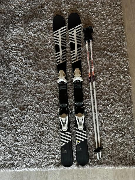 Lyže wedze, lyžiarky nordica veľ. 22, paličky, wedze,130-139 cm