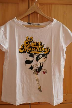 Love moschino original luxusne tricko m/l, moschino,l