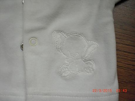 Pekná biela súpravička do pôrodnice, richelieu,56