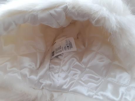 Bielá zimná čiapočka so šálom, h&m,92