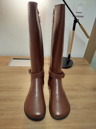 Shapen barefoot vysoké čižmy glam brown vegan, 40
