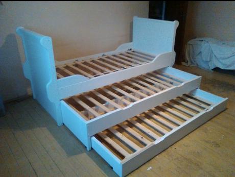 Drevená 3-posteľ,