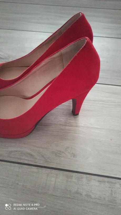 Červené semišové lodičky 37, graceland,37
