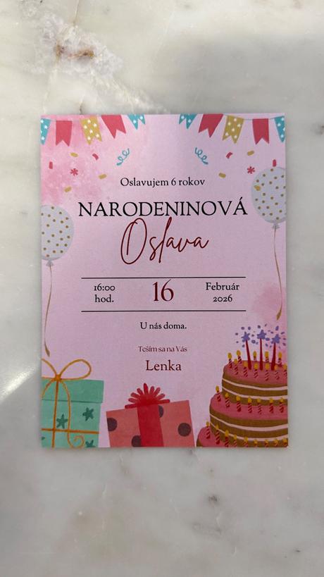 Pozvánky oslava, 