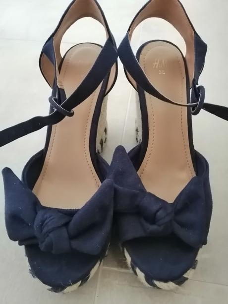 Modré sandále., h&m,38