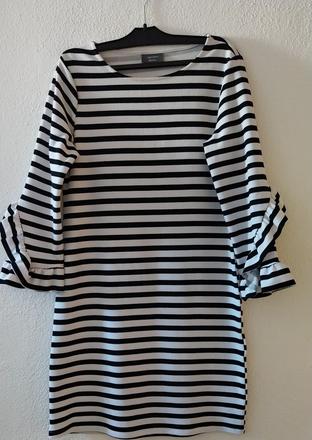 Čierne prúžkované šaty zn. c&a, c&a,s