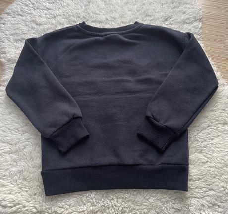 Tmavomodra mikina s farebnymi flitrami, 98