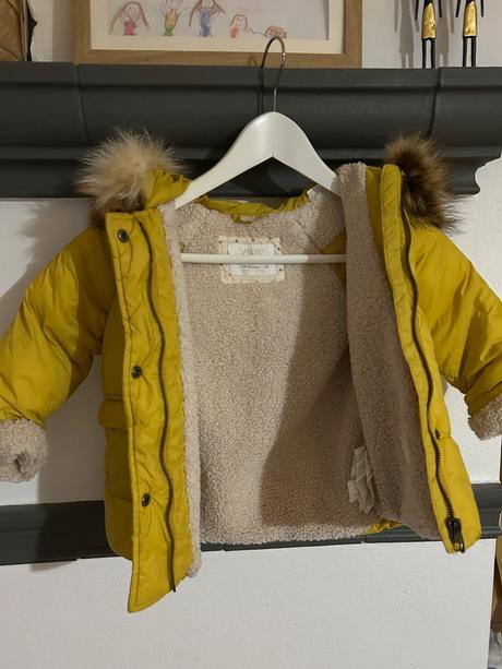Zimna bunda zara s pravou kozusinou, zara,92