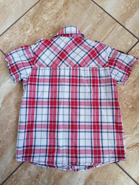 Chlapč. košeľa, červená, 140