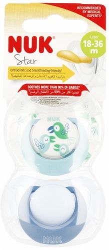 Nuk silikónový sumlík star 6-18m, 2ks, nuk