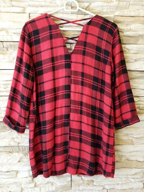 Červeno-čierna károvaná košeľa, river island,36