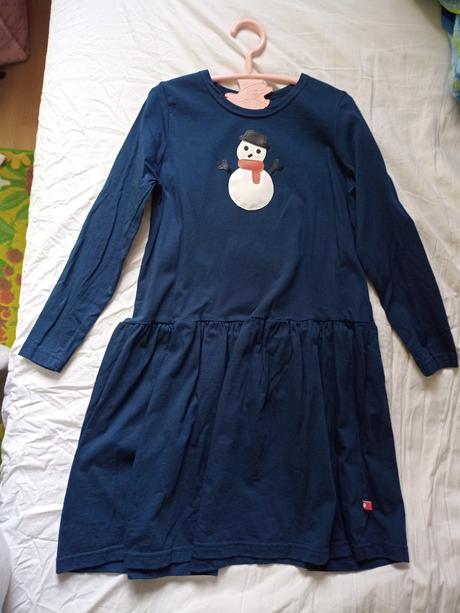 Pískacie šaty snehuliak, 134