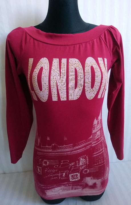 Dámsky bordový elastický top s motívom, italy, s