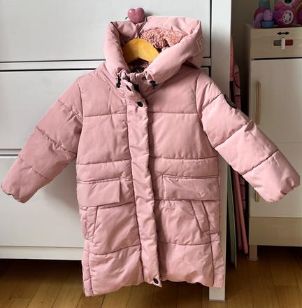 Bledoružová dlhšia zateplená bunda, c&a, 92, c&a,92