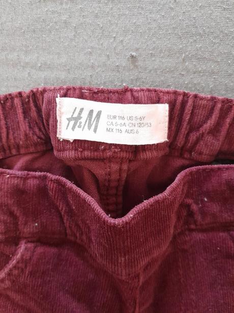 Menzestrove nohavice, h&m,116