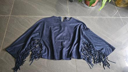 Semiš blúzka so strapcami, triasňami. western štyl, zara,s