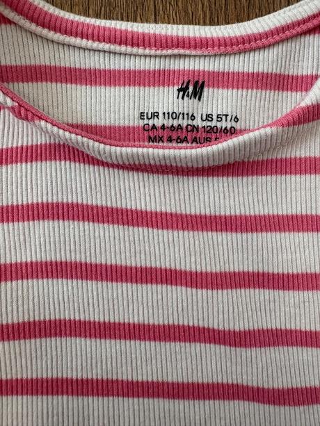 Letné vrúbkované šaty h&m 110/116, h&m,116