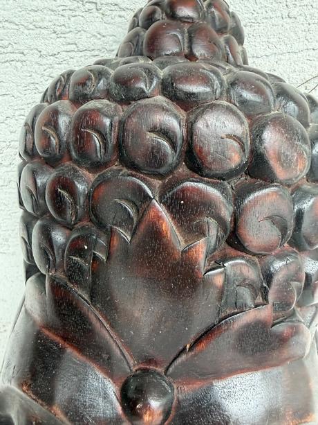 Hlava budha socha soska pc 190 cca 41 cm drevorez,