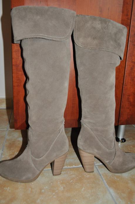 Kožené vysoké čižmy promod, 37