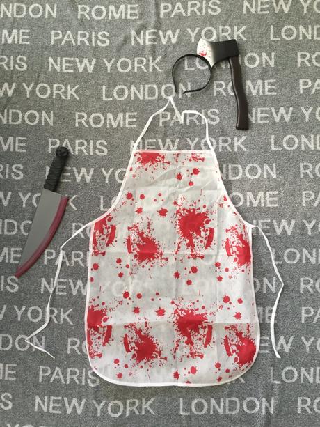 Kostym krvava zastera, noz a sekera 12-15 rokov, 