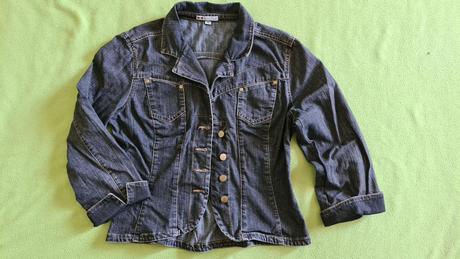 Tmavošedá rifľová bunda, 38