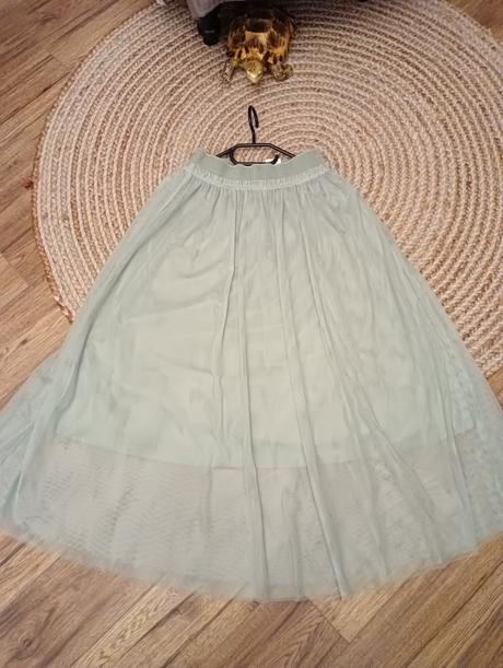 H&m pastelovo-zelená maxi sukňa z tylu, h&m,s