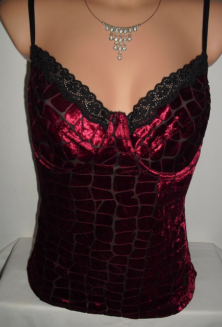 Zamatovy sexy korzetovy topik, m