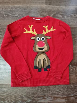 Vianočný svetrík, 122/128, h&m,122