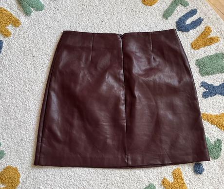 Koženková burgundy sukňa, new look, l/40, new look,l