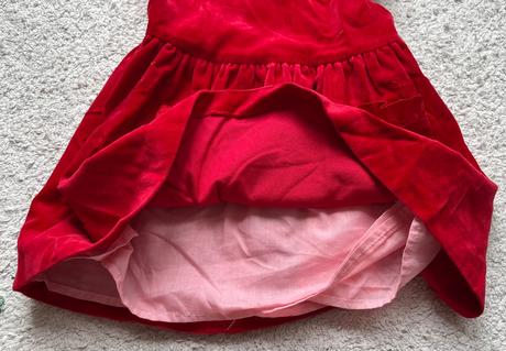 Červené zamatové šaty s vreckami, 86/92, 86