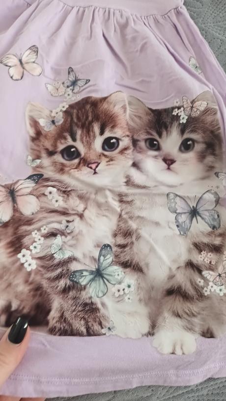 Šaty s mačiatkami, h&m,128