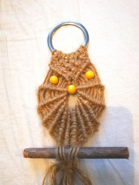 Dekorácia na stenu sova, macrame, 