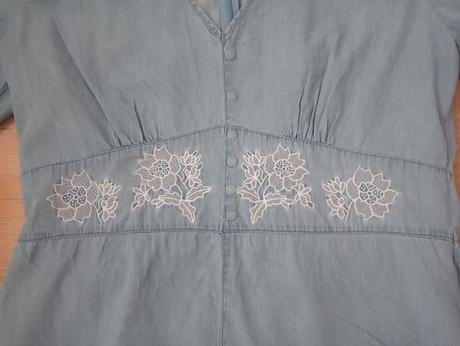 Riflové šaty, orsay,42