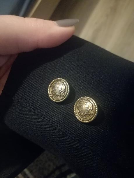 Tmavomodre vintage/retro sako do pasa, m