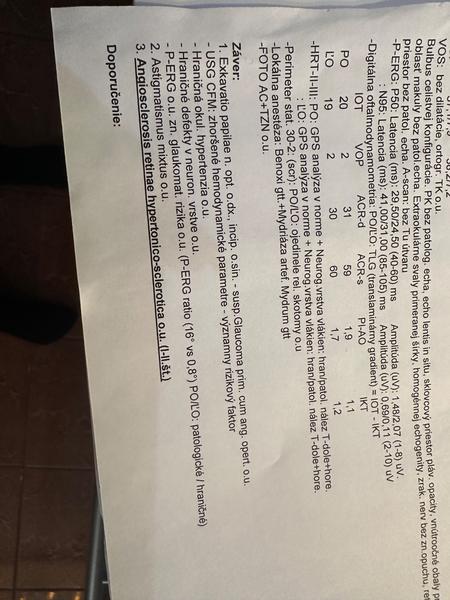 Je v správe po očnom vyšetrení niečo zlé?