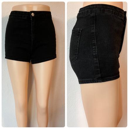 Dámske rifľové šortky čierne shein, s