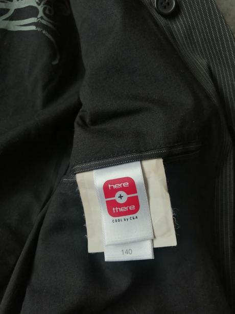 Pásikavé čierne sako caa, v140, 9-10r., c&a,140