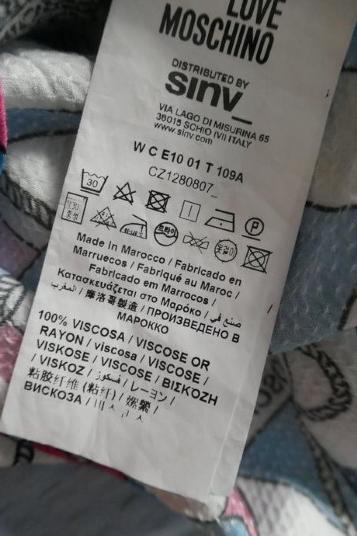 Love moschino damska stylova letna tunika s/m, moschino,s