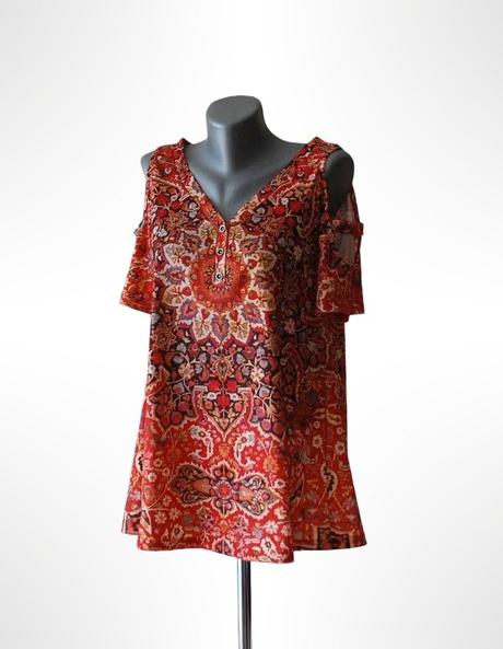 Boho tunika noracora s odhalenými ramenami, s