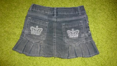 Rifľová minisuknička so striebornou výšivkou, 140